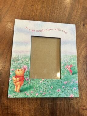 Disney Simply Pooh "It's So Much Nicer With Two" Photo Frame W. Pooh & Piglet